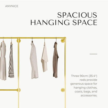Industrial Pipe Clothing Rack, Heavy Duty Wall Mounted Clothes Rack, Retail - Image 4