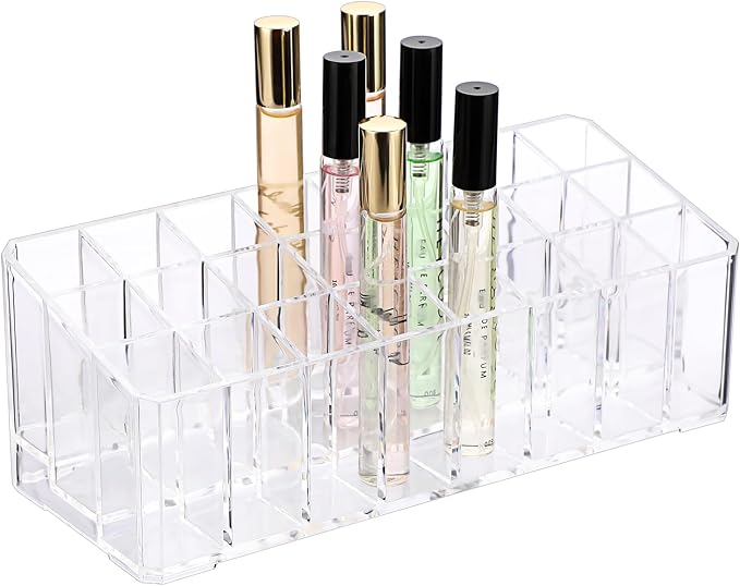 ELLDOO Rollerball Perfume Organizer, 24 Spaces Clear Acrylic Perfume Storage by ELLDOO