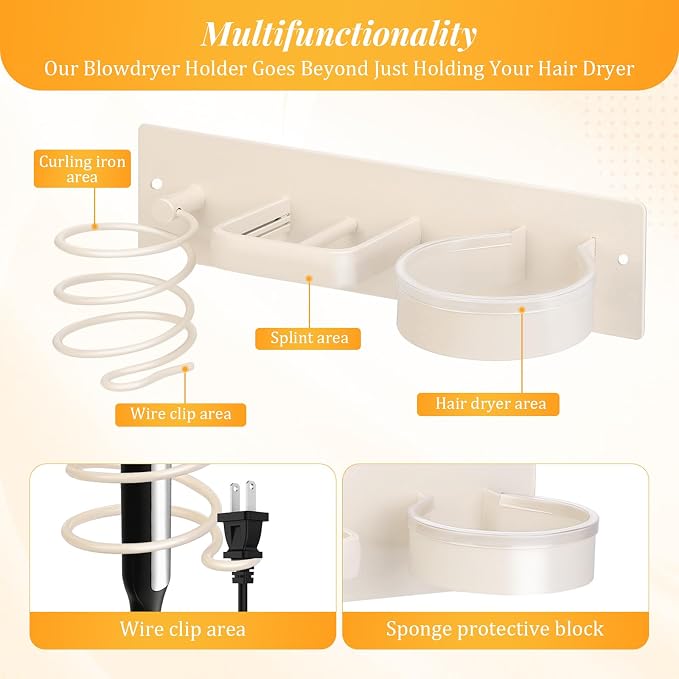 Hair Dryer Holder Curling Iron Holder Flat Iron, Curling iron holder wall mount - Image 4