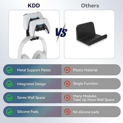KDD Dual Controller & Headphone Holder Stand Wall Mount - Image 6