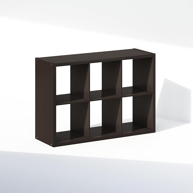 Furinno Cubic Extra Thick 6-Cube Closet Organizers and Storage, Dark Oak | 14.6 - Image 7