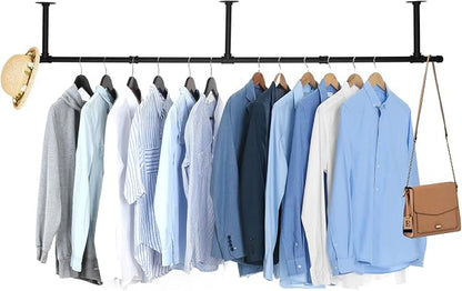 Oroonoko 72inch Industrial Pipe Clothes Garment Rack Ceiling Mount by Oroonoko