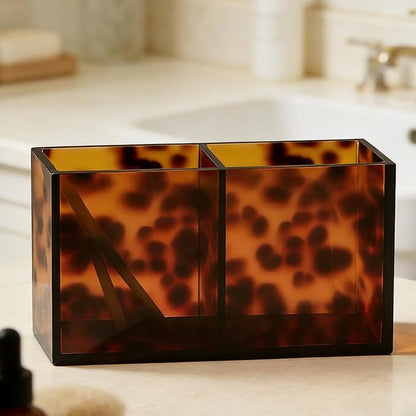 Toiletry Caddy - Resin Leopard Print Shelf Organizer, Grip Base Cosmetic Holder - Image 7
