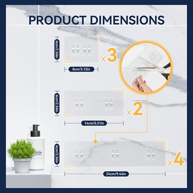 YASONIC 9-Pack Shower Caddy Adhesive Replacement - Image 5