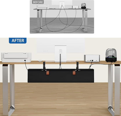 Zilink No Drill Under Desk Cable Management Tray 30" Cord Organizer - Image 6