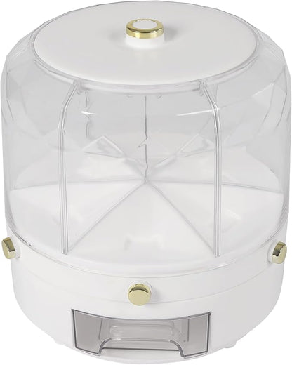 Cereal Dispenser Countertop 360° Rotating Grain Storage Container 13.2 Lbs Rice - Image 4
