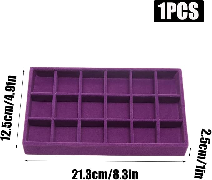 Velvet Jewelry Trays for Drawers, Ring Earring Holder Organizer Storage Display - Image 2