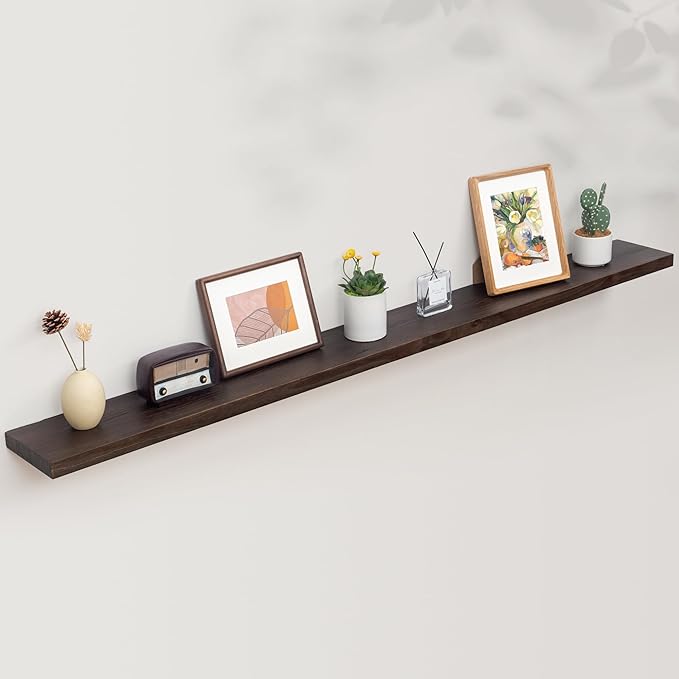 Axeman Floating Shelves for Wall, Rustic Elm Wood 72'' W x 8" D Wall Mantel - Image 7