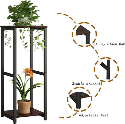 Plant Stand Indoor Corner Tall 2 Tier Metal Modern Flower Storage Plant Shelf - Image 5