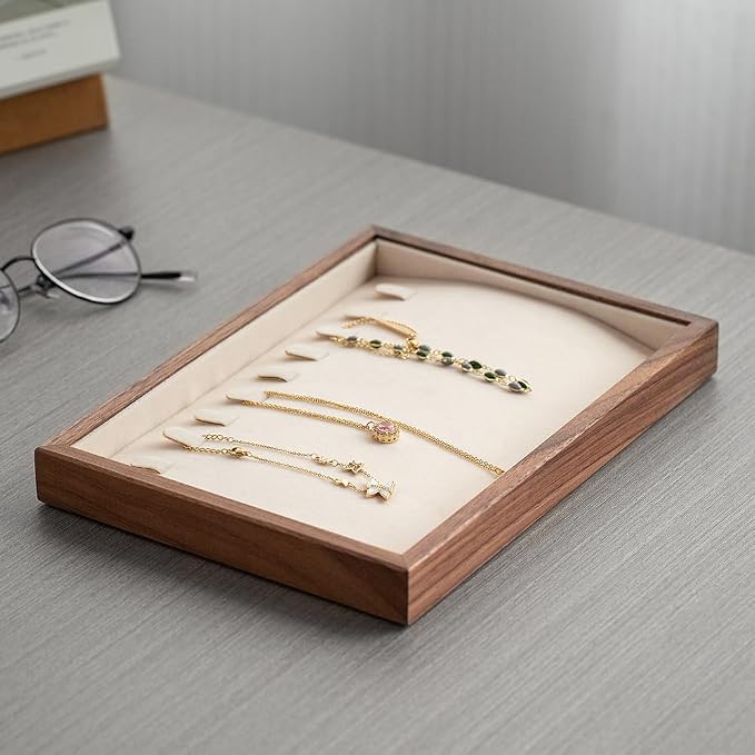 9 Grid Black Walnut Wood Jewelry Tray - Image 5