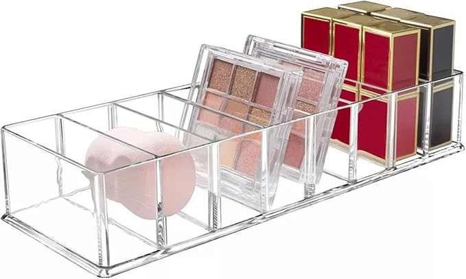 JUOPZKENN Transparent Acrylic Makeup Stand, 8 Spaces Eyeshadow Palette Organizer - Image 7