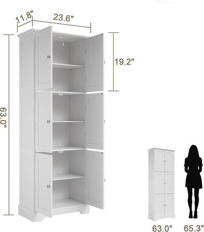 ChooChoo 63.2" Tall Bathroom Storage Cabinet - Image 3