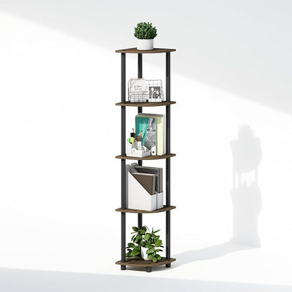 Furinno Turn-N-Tube Storage Shelves, 5-Tier Book Shelf, Corner Shelf, Toolless - Image 6