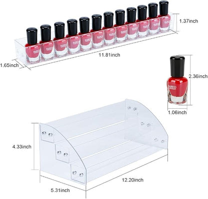 KINGROW Nail Polish Organizer Holder Rack 3 Layers Acrylic Display Rack - Image 2
