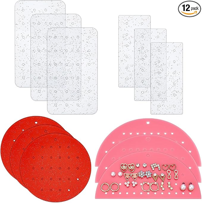 OLYCRAFT 12Pcs 4 Sizes Acrylic Earring Display Card Portable Acrylic Earring by OLYCRAFT