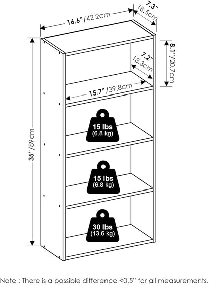 Furinno Basic Book Shelf, 4-Tier Bookcase - Image 3