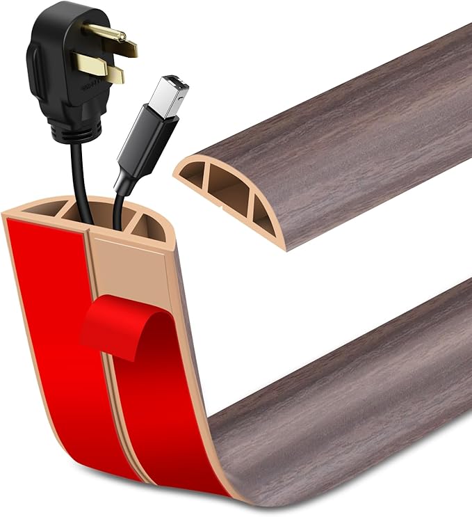 Floor Cord Cover Self Adhesive Cord Hider Floor Extension Cord Covers by LSGCQ