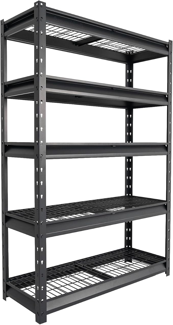 The Atlas 48" W Heavy Duty Garage Shelving Load 10000lbs, 5 Tier Metal Storage by Shuntong