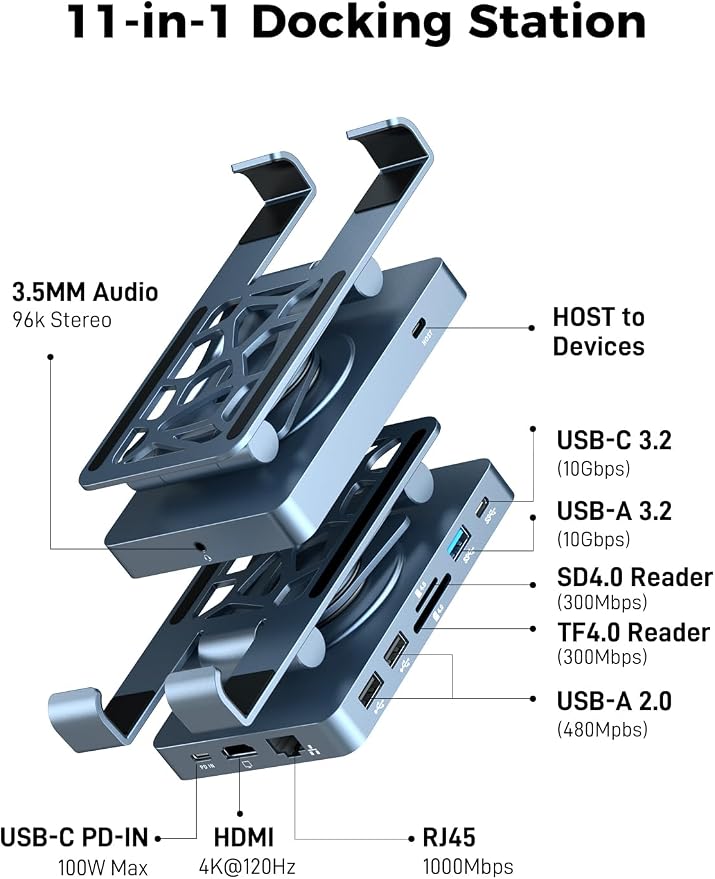NEWQ iPad Docking Station Stand, 11-in-1 Dock - Image 2