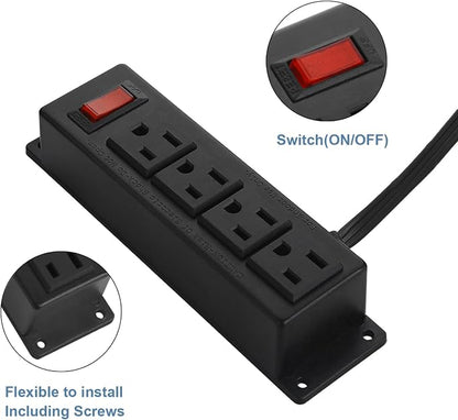 2Pack Wall Mount Power Outlet Strip, 4 Outlet Mountable Power Strip - Image 4