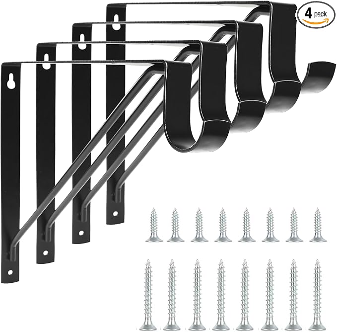 4 Pack Heavy Duty Closet Shelf & Rod Brackets, Wall Mounted Closet Shelf by KOVOSCH