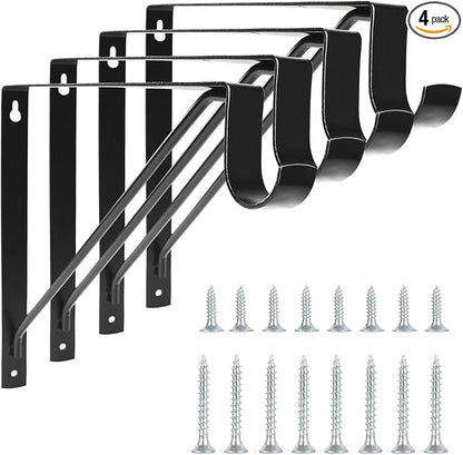 4 Pack Heavy Duty Closet Shelf & Rod Brackets, Wall Mounted Closet Shelf by KOVOSCH