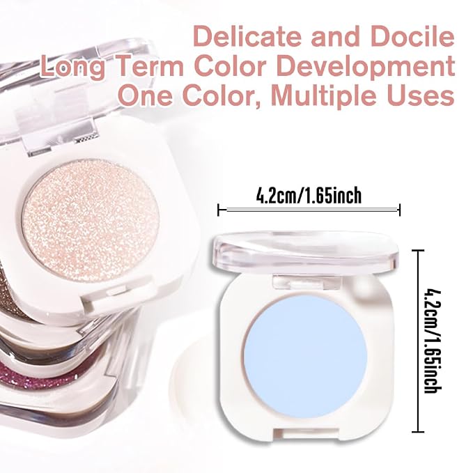 Light Blue White Single Eyeshadow Makeup, Neutral Powde Eye Shadow - Image 5