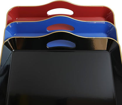 Spsyrine Large Red Decorative Tray, Elegant Plastic Serving Tray - Image 7
