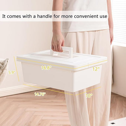15 Quart White Stackable Storage Bins – - Image 3