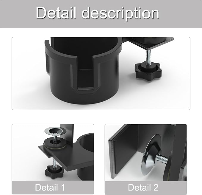 Upgraded 180 Degree Rotating Desk Clamp Organiser Cup Holder - Image 5
