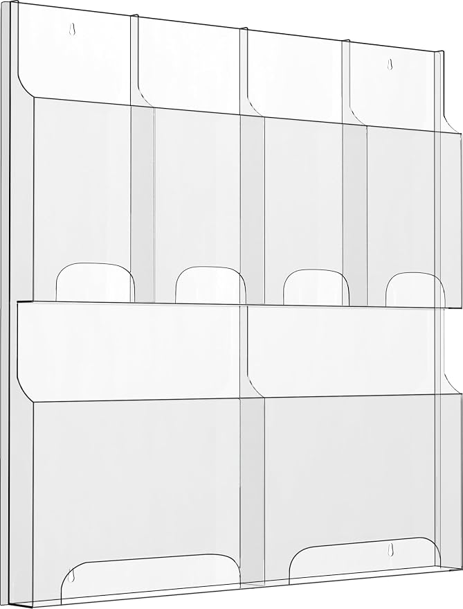 Acrylic Brochure Pamphlet Holder, 2 Magazine Holders and 4 Pamphlet Holders by Nalwort