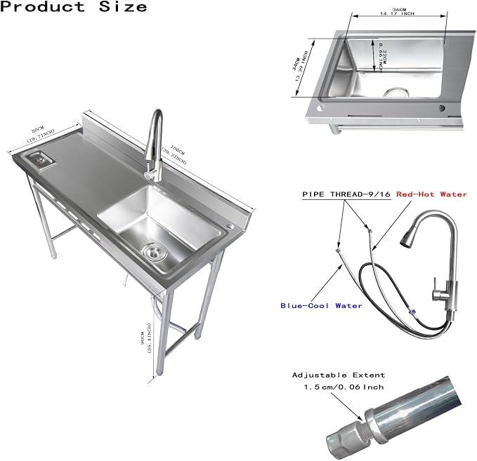 304 Stainless Steel Utility Sink - Image 2