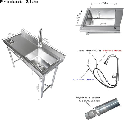 304 Stainless Steel Utility Sink - Image 2