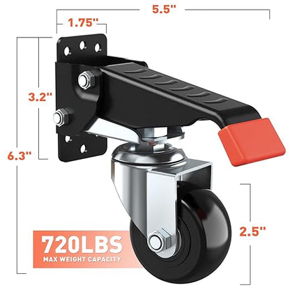 SPACEKEEPER Workbench Casters kit 720 Lbs Retractable Casters Heavy Duty Bench - Image 3
