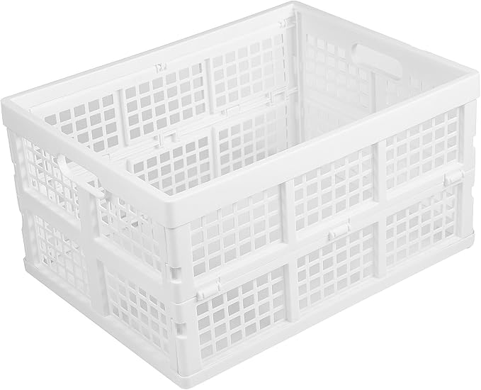 3-Pack Plastic Collapsible Storage Crates-30L, Foldable Plastic Crates - Image 2