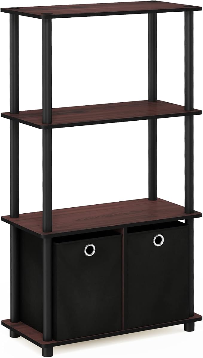 Furinno NW889DC/BK Go Green 4-Tier Multipurpose Storage Rack w/Bins, Dark - Image 5