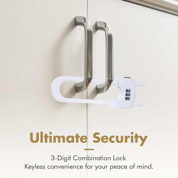 4 Pack Cabinet Locks Baby Proofing Upgrade Child Proof Cabinet Lock Adjustable - Image 7