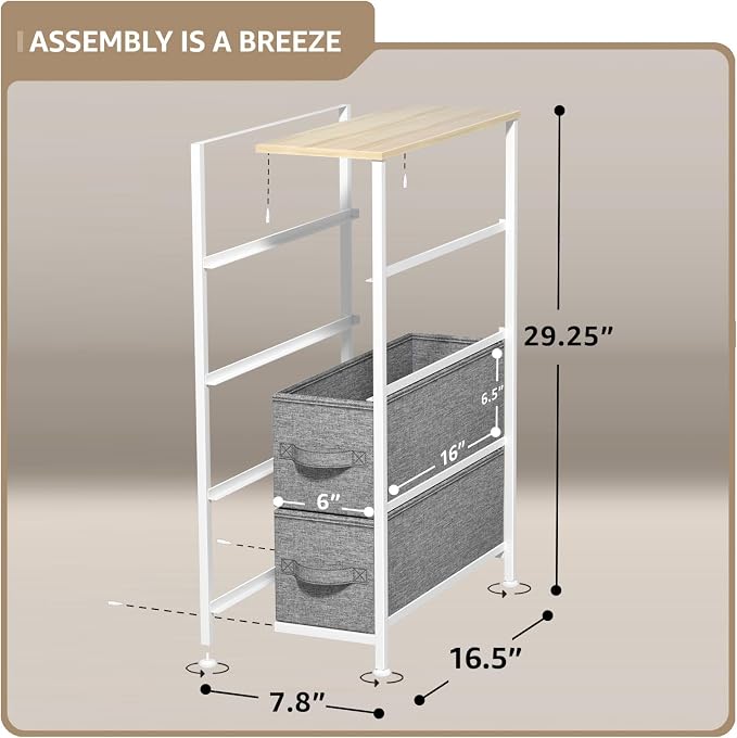 Sorbus Narrow Dresser with 4 Drawers - Image 3