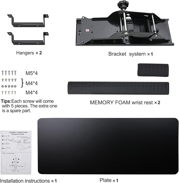 Keyboard Tray Under Desk, 25x9.84'' Large Slide Out Swivel Tilt Computer - Image 7