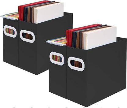 File Box for Hanging File Folders, Collapsible Cardboard Box | Portable Filing by AOSRIC