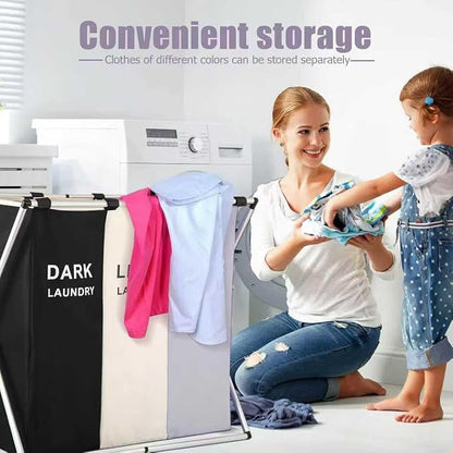 Laundry Basket Sorter, 3-Section Laundry Basket Organizer, Foldable - Image 9