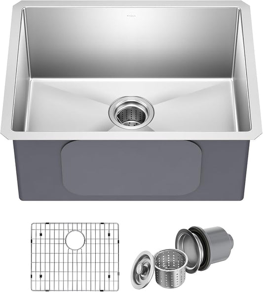 KRAUS Standard PRO 23-Inch 16 Gauge Undermount Single Bowl Stainless Steel by KRAUS