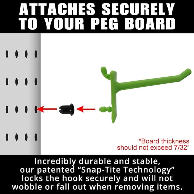 PegPro® 2" Hooks Kit for Standard “Wood Fiber” pegboard – Durable Plastic - Image 6