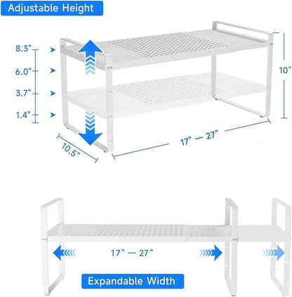 Expandable Cabinet Shelf Organizers, Kitchen Small Stand Rack Organization - Image 2