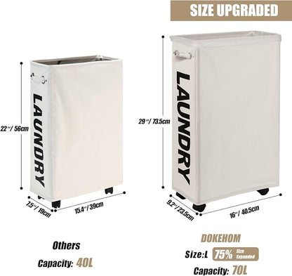 DOKEHOM 29-Inches Enlarged Slim Laundry Basket - Image 3