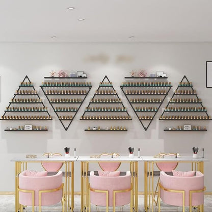 Elegant Wall Mounted Nail Polish Storage Rack Set of 10 Triangular Cosmetic - Image 4