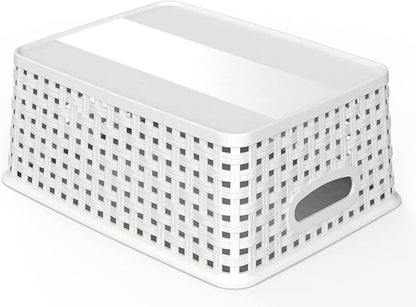 WYT 12-Pack Plastic Small Shelf Storage Weave Baskets - Image 3