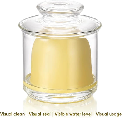 Butter Crock, Elegant Crystal Glass French Butter Dish - Image 2