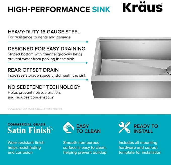 Kraus Kore 33-Inch Farmhouse Workstation - Image 11