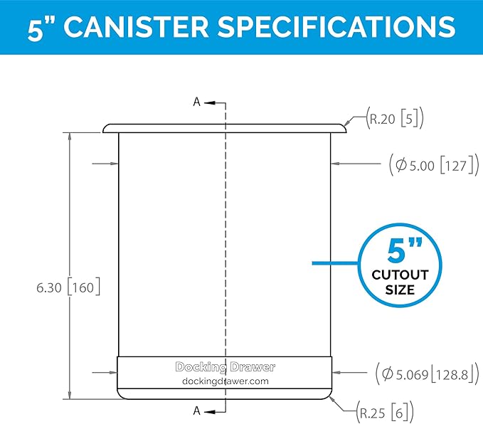 Docking Drawer 5" Stainless Steel Canister - Image 6